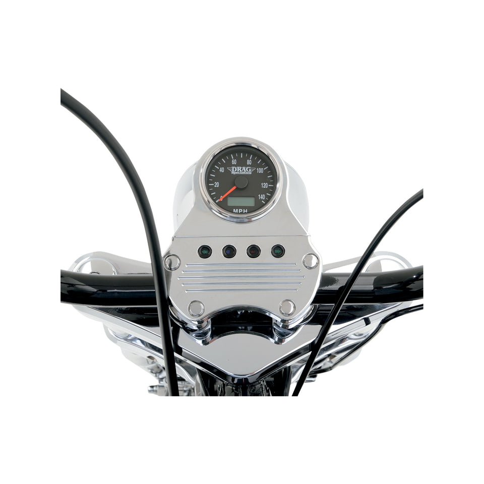 DRAG SPECIALTIES - PROGRAMMABLE MINI ELECTRONIC SPEEDOMETER WITH ODOMETER/TRIPMETER - 2.4" - POLISHED