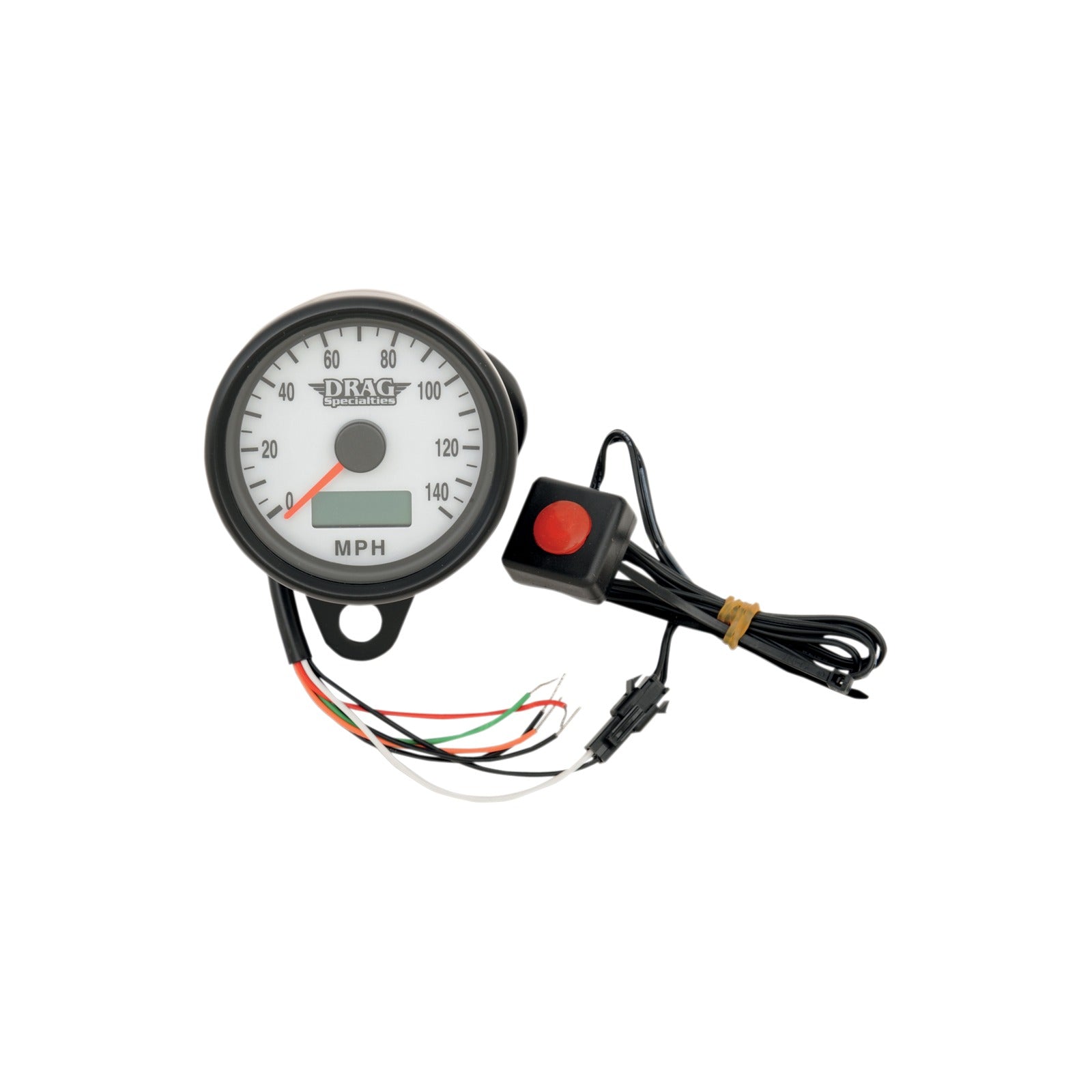DRAG SPECIALTIES - PROGRAMMABLE MINI ELECTRONIC SPEEDOMETER WITH ODOMETER/TRIPMETER - 2.4" - BLACK