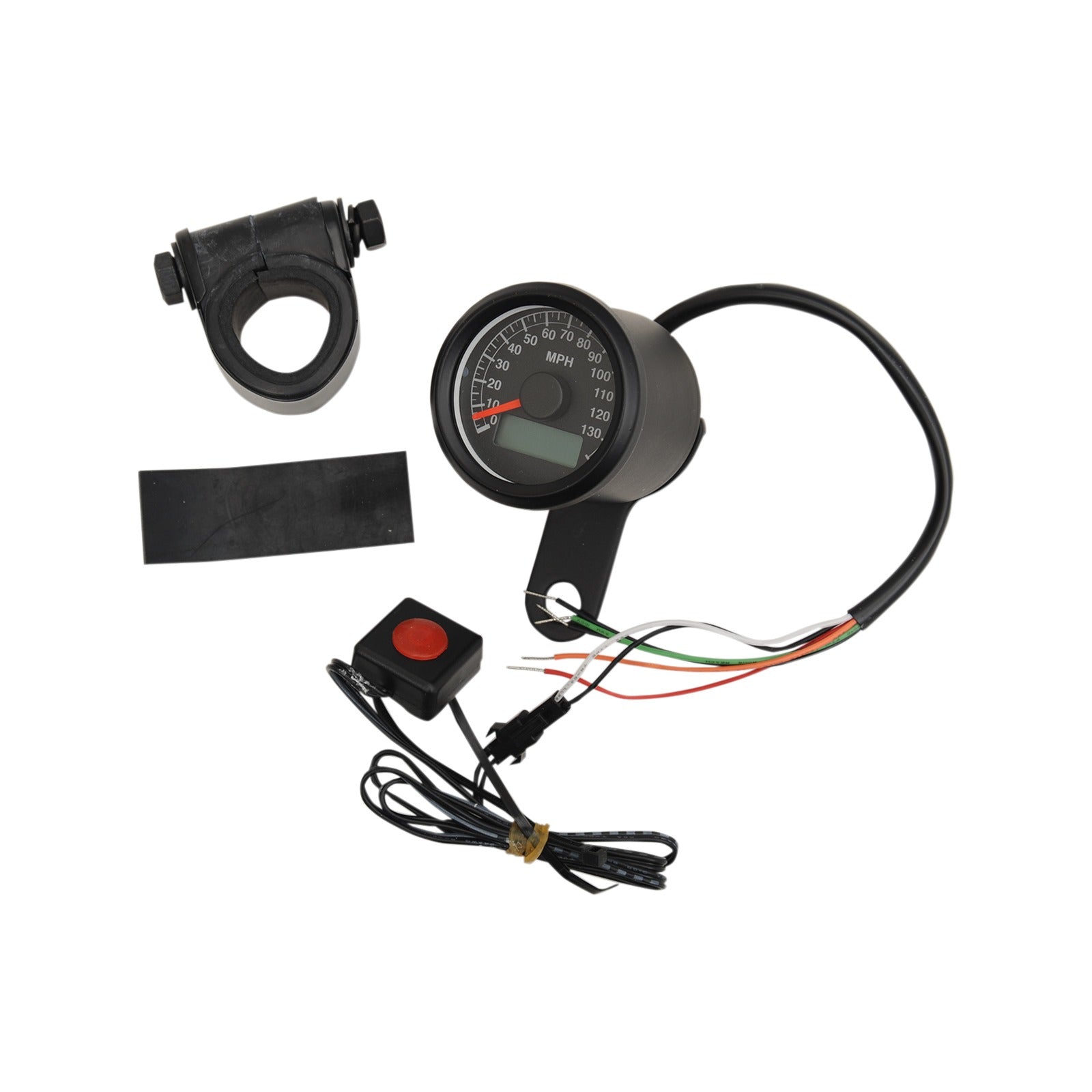 DRAG SPECIALTIES - PROGRAMMABLE MINI ELECTRONIC SPEEDOMETER WITH ODOMETER/TRIPMETER - 1.87" - BLACK