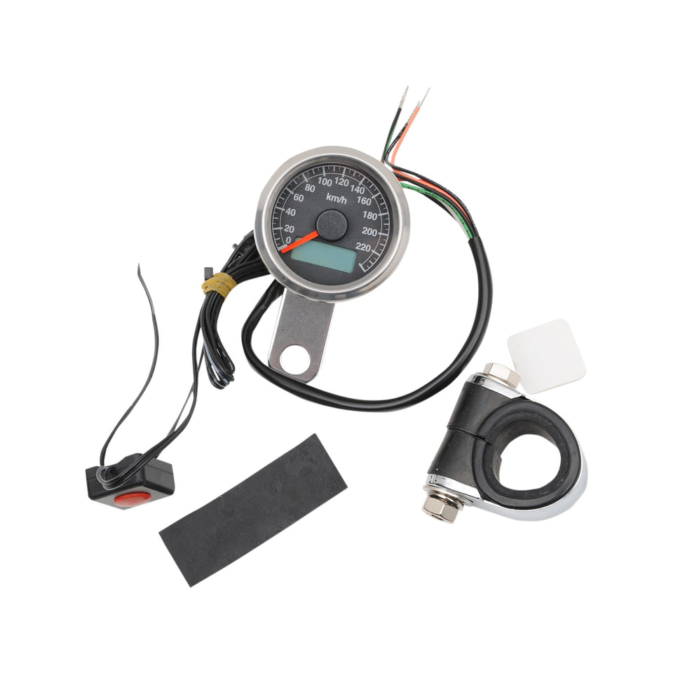 DRAG SPECIALTIES - PROGRAMMABLE MINI ELECTRONIC SPEEDOMETER WITH ODOMETER/TRIPMETER - 1.87" - POLISHED