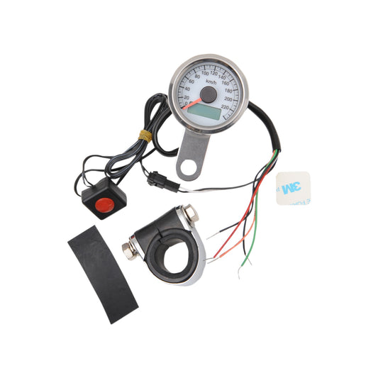 DRAG SPECIALTIES - PROGRAMMABLE MINI ELECTRONIC SPEEDOMETER WITH ODOMETER/TRIPMETER - 1.87" - POLISHED