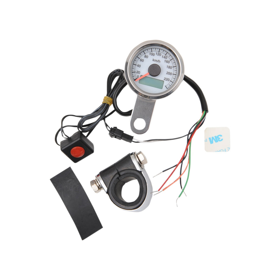 DRAG SPECIALTIES - PROGRAMMABLE MINI ELECTRONIC SPEEDOMETER WITH ODOMETER/TRIPMETER - 1.87" - POLISHED