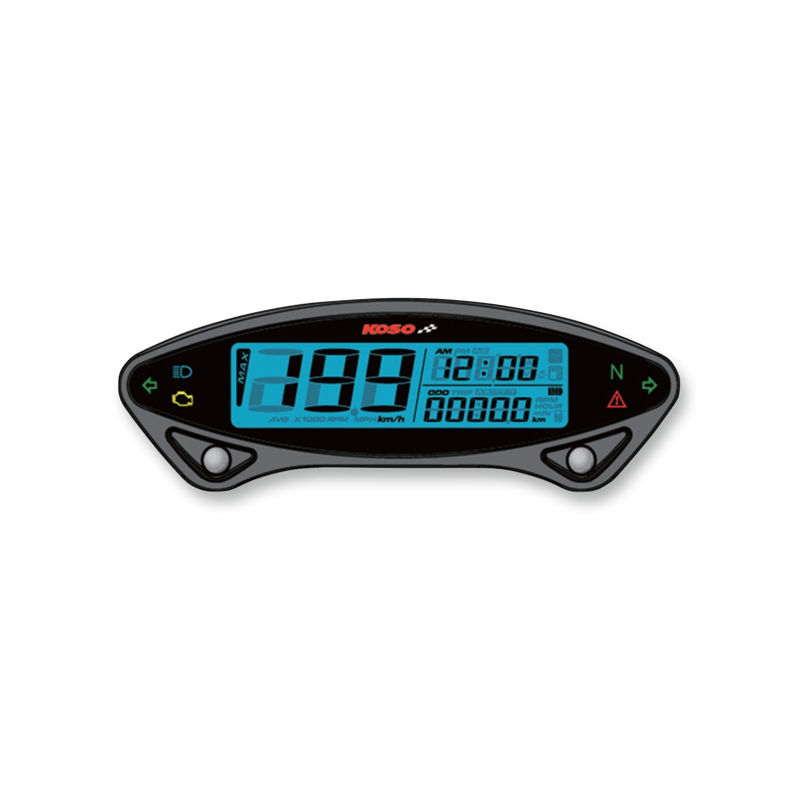 KOSO NORTH AMERICA - DB EX-02 SPEEDOMETER - 4.72" W X 0.91" H X 1.57" D
