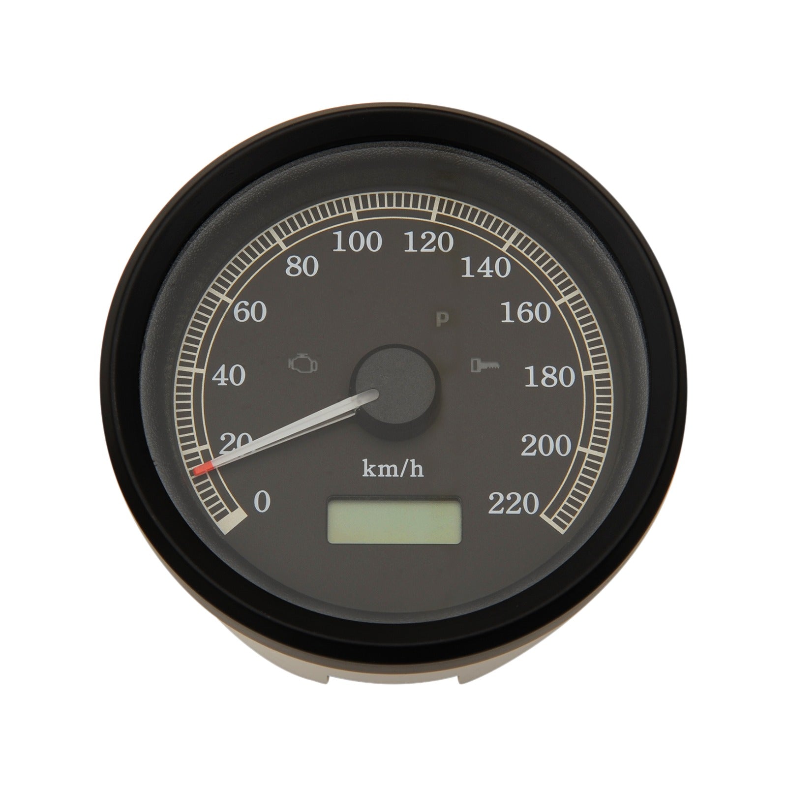DRAG SPECIALTIES - 3-3/8" KPH PROGRAMMABLE ELECTRONIC SPEEDOMETER - BLACK BEZEL - BLACK FACE