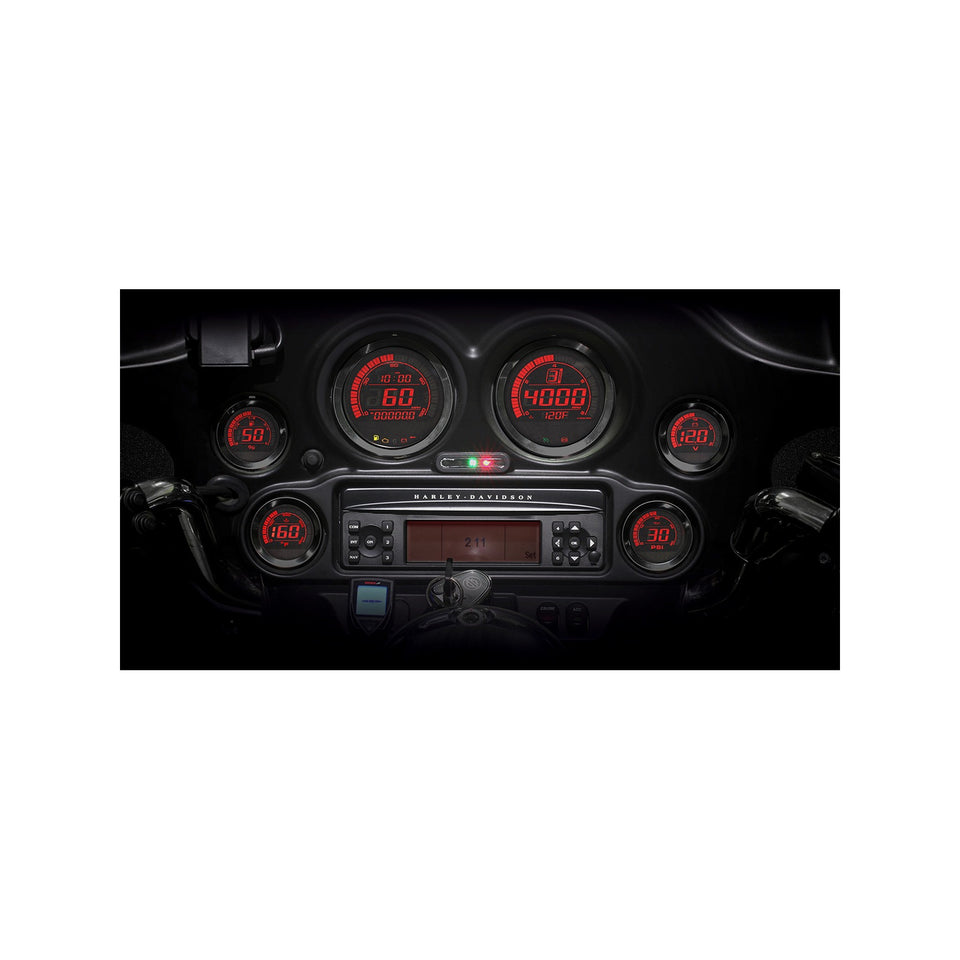 KOSO NORTH AMERICA - HD-02 6-PIECE GAUGE KIT - BLACK