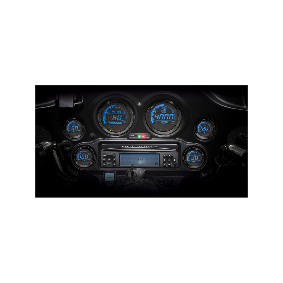 KOSO NORTH AMERICA - HD-02 6-PIECE GAUGE KIT - BLACK