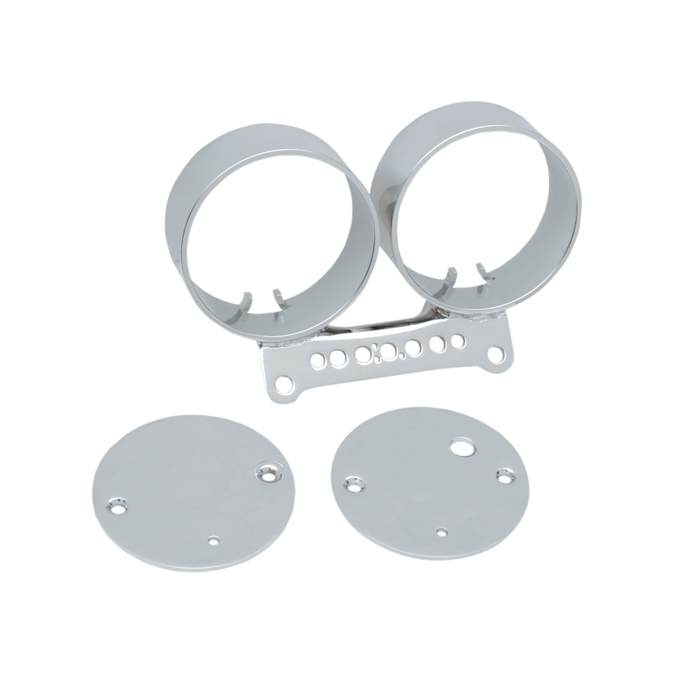 DRAG SPECIALTIES - DUAL GAUGE BRACKET - WRINKLE BLACK