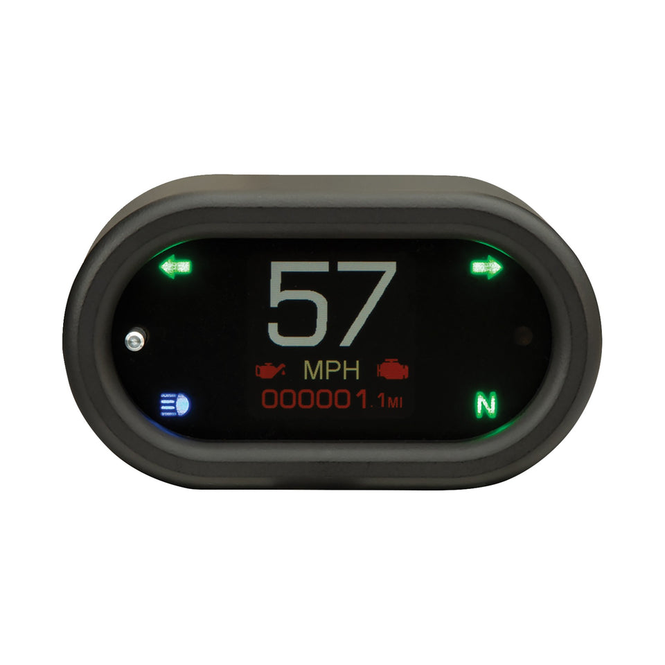 DAKOTA DIGITAL - HANDLE BAR MOUNT SPEEDOMETER - WITH SIGNALS - OVAL - BLACK