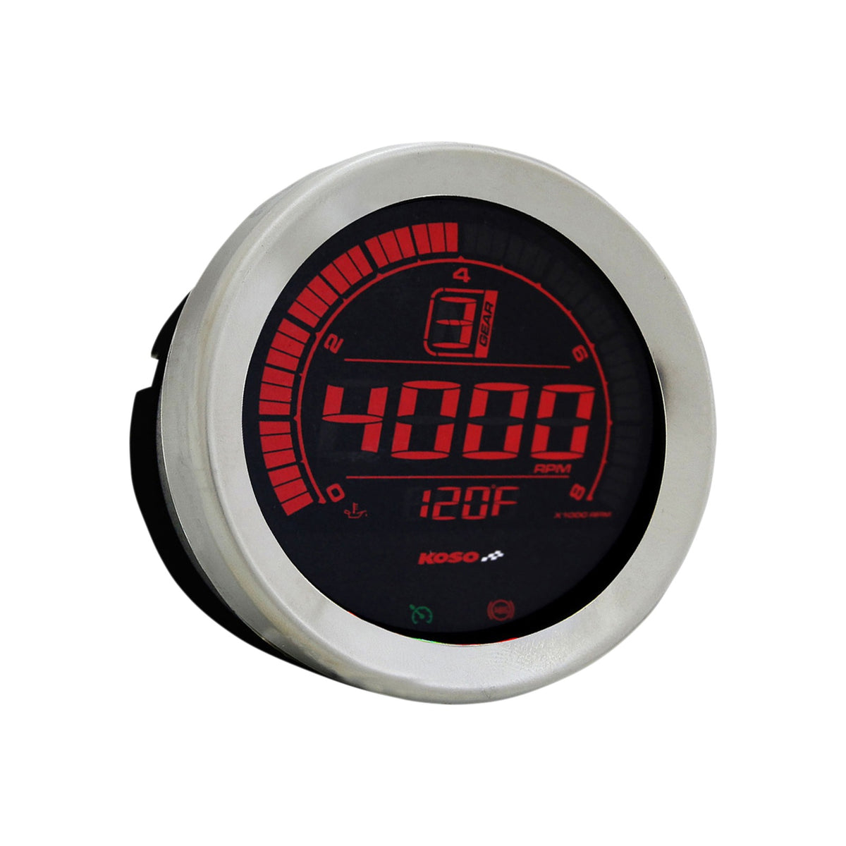 KOSO NORTH AMERICA - 4" TACHOMETER - CHROME
