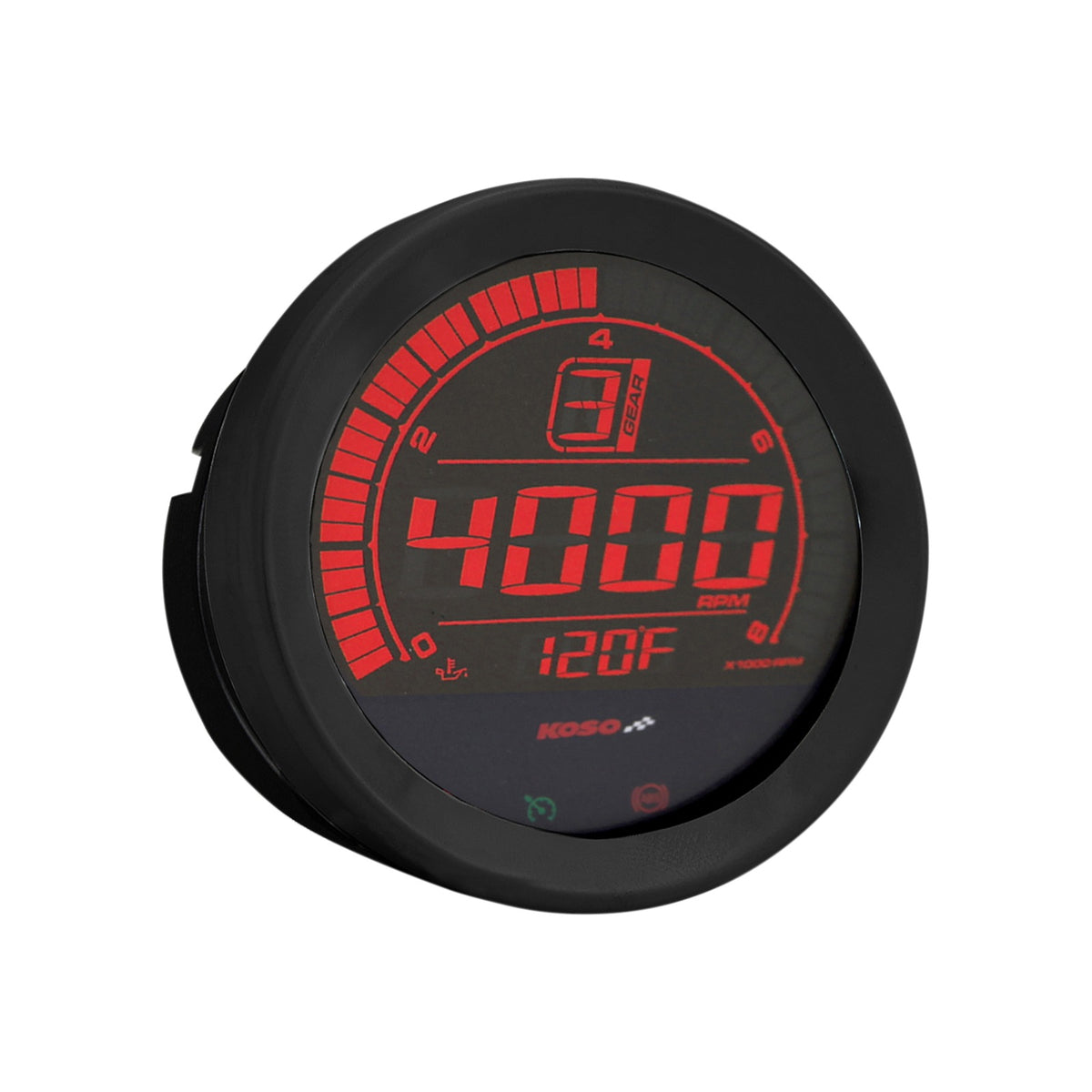 KOSO NORTH AMERICA - 4" TACHOMETER - BLACK