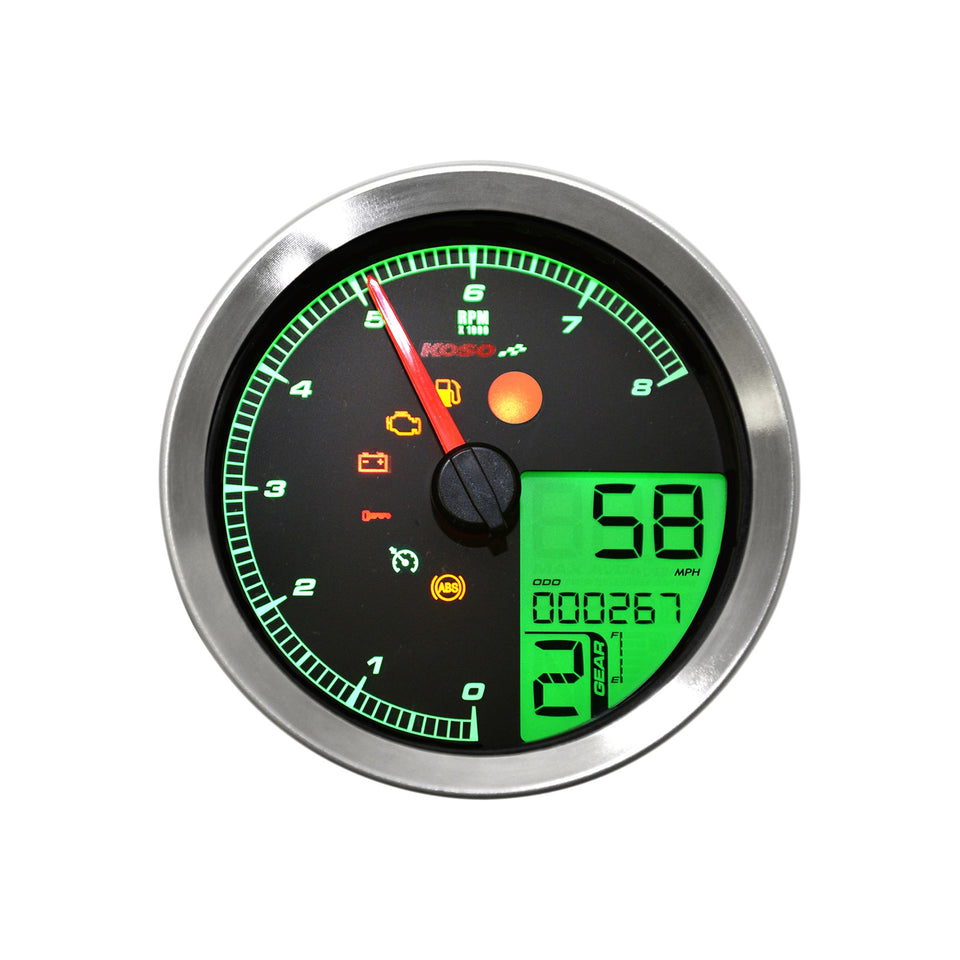 KOSO NORTH AMERICA - MULTI-FUNCTION SPEEDOMETER/TACHOMETER - HD-04 - CHROME