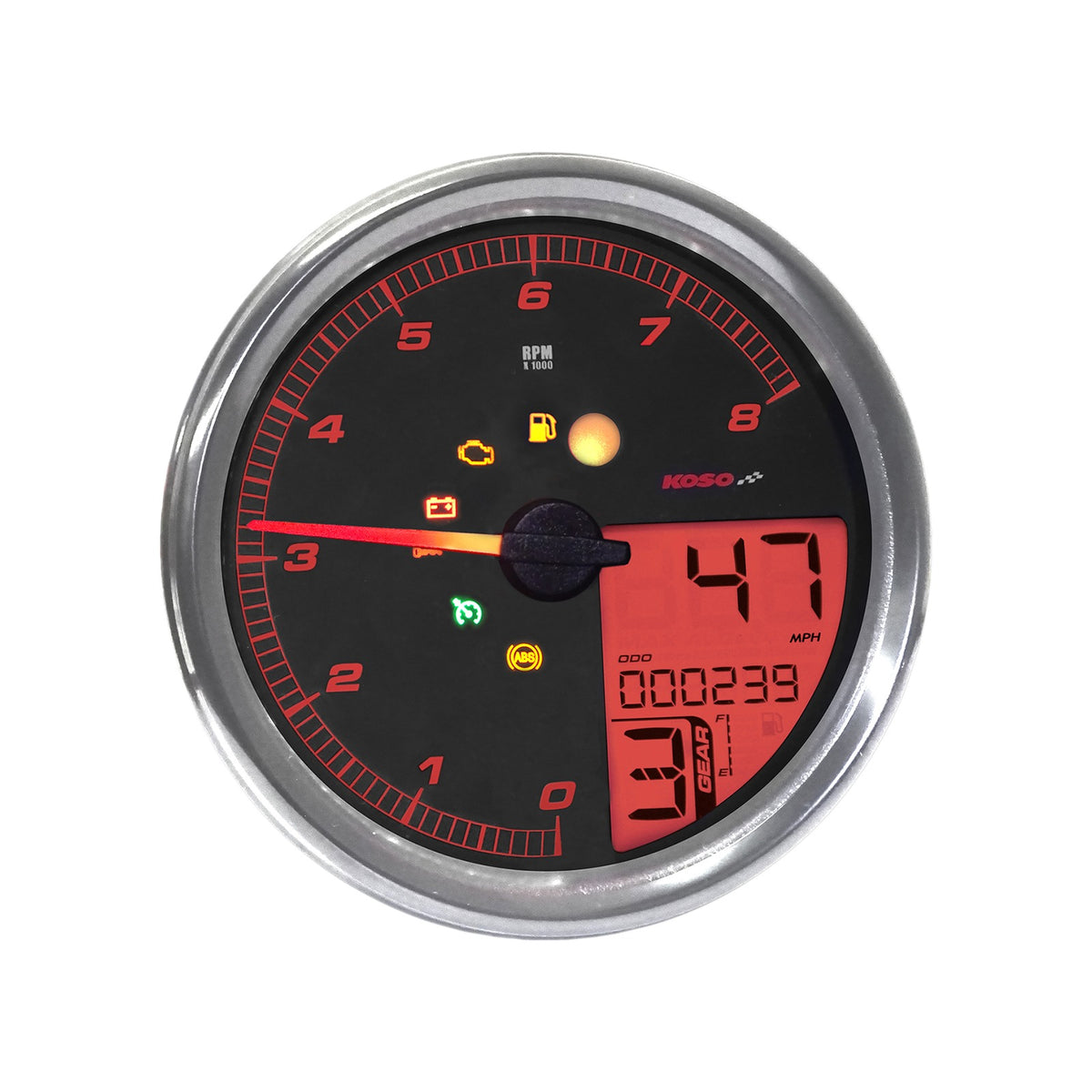 KOSO NORTH AMERICA - HD-05 MULTIFUNCTION METER - SILVER