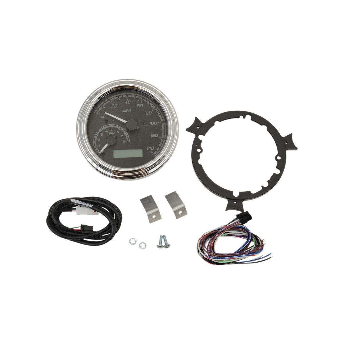 DAKOTA DIGITAL - MVX FATBOB ANALOG/DIGITAL GAUGE SYSTEM - BLACK/GRAY/CHROME