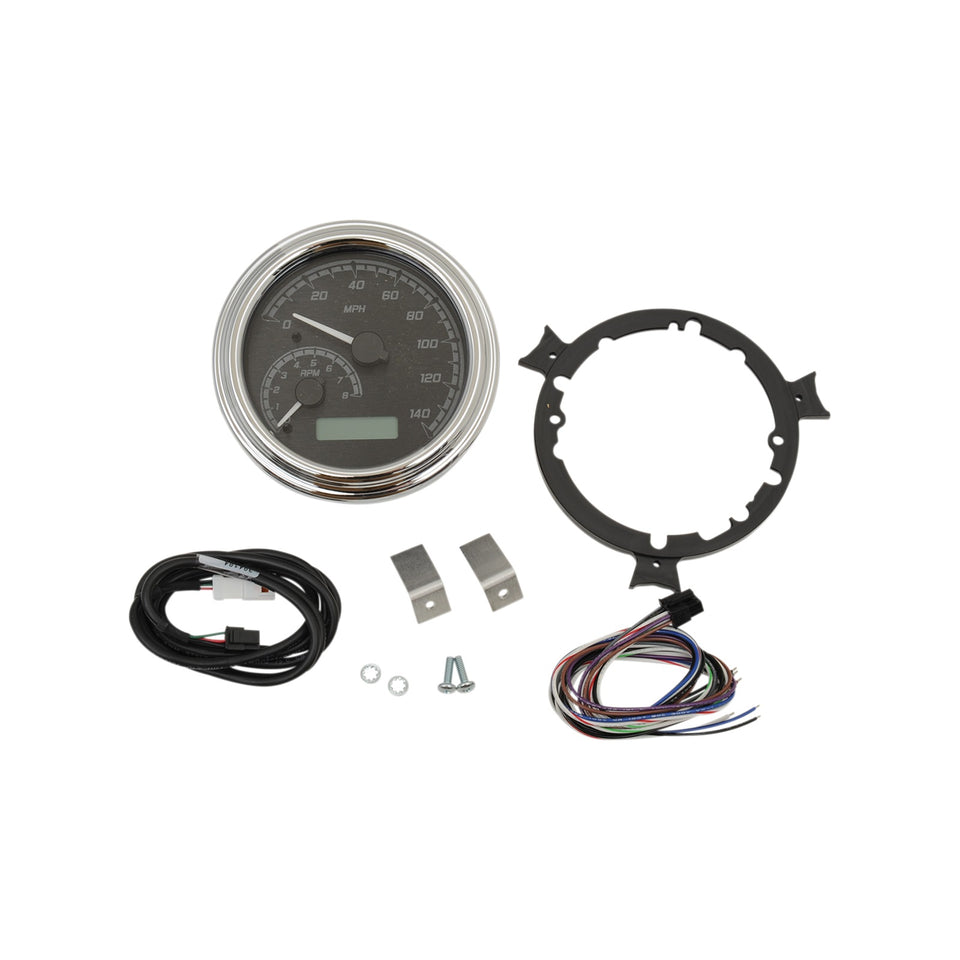 DAKOTA DIGITAL - MVX FATBOB ANALOG/DIGITAL GAUGE SYSTEM - BLACK/GRAY/CHROME