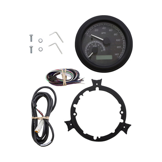 DAKOTA DIGITAL - MVX SERIES FATBOB ANALOG/DIGITAL GAUGE SYSTEM - BLACK/GRAY/BLACK