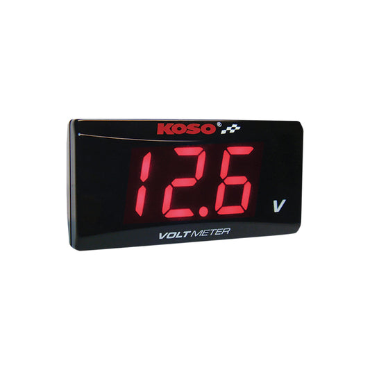 KOSO NORTH AMERICA - SUPER SLIM VOLT METER - RED DIGITS - 2.22" W X 1.06" H X 0.43" D
