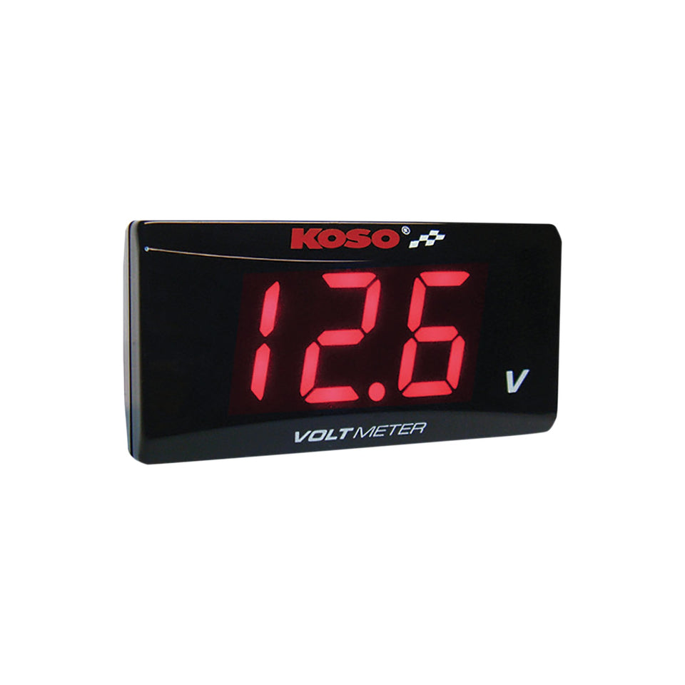 KOSO NORTH AMERICA - SUPER SLIM VOLT METER - RED DIGITS - 2.22" W X 1.06" H X 0.43" D