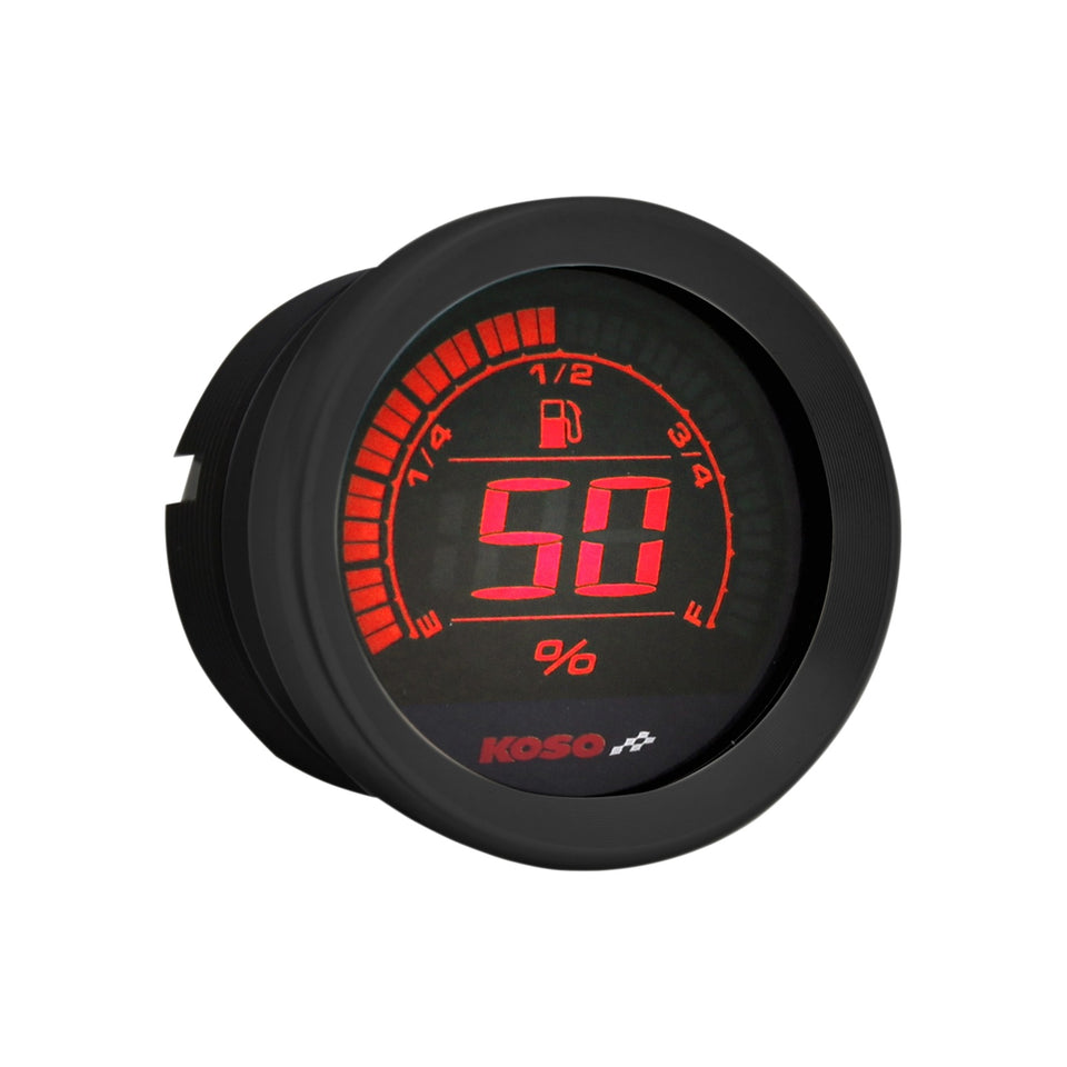 KOSO NORTH AMERICA - 2" FUEL LEVEL GAUGE - BLACK