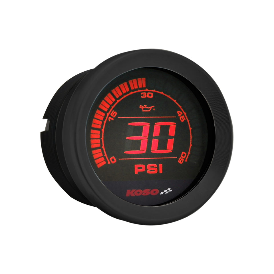 KOSO NORTH AMERICA - 2" OIL PRESSURE GAUGE - BLACK