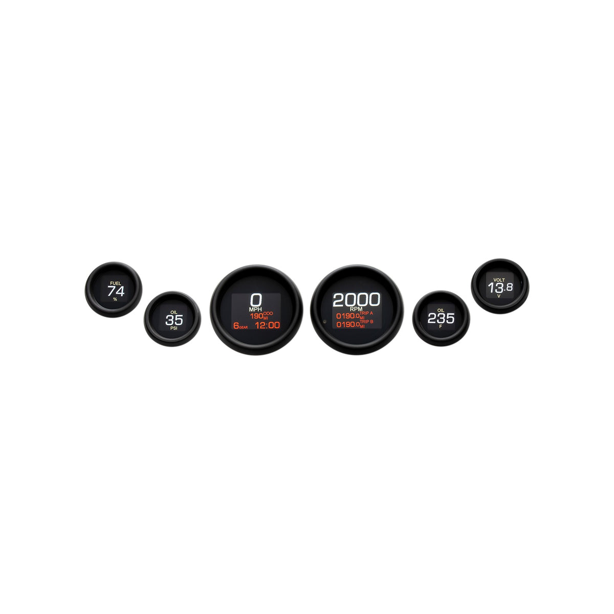 DAKOTA DIGITAL - MLX 6-GAUGE INSTRUMENT KIT - BLACK BEZEL - TOURING/TRIKE '04-'13