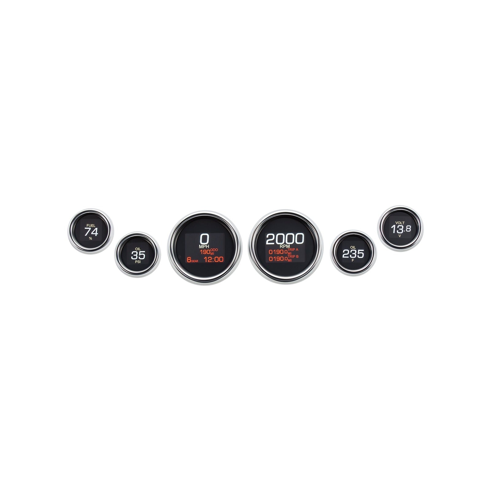 DAKOTA DIGITAL - MLX 6-GAUGE INSTRUMENT KIT - CHROME BEZEL - TOURING '99-'03