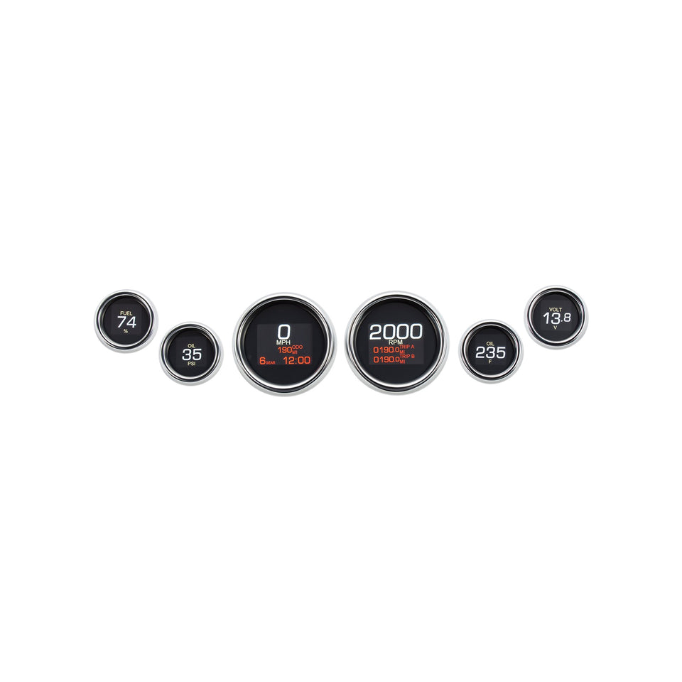 DAKOTA DIGITAL - MLX 6-GAUGE INSTRUMENT KIT - CHROME BEZEL - TOURING '99-'03
