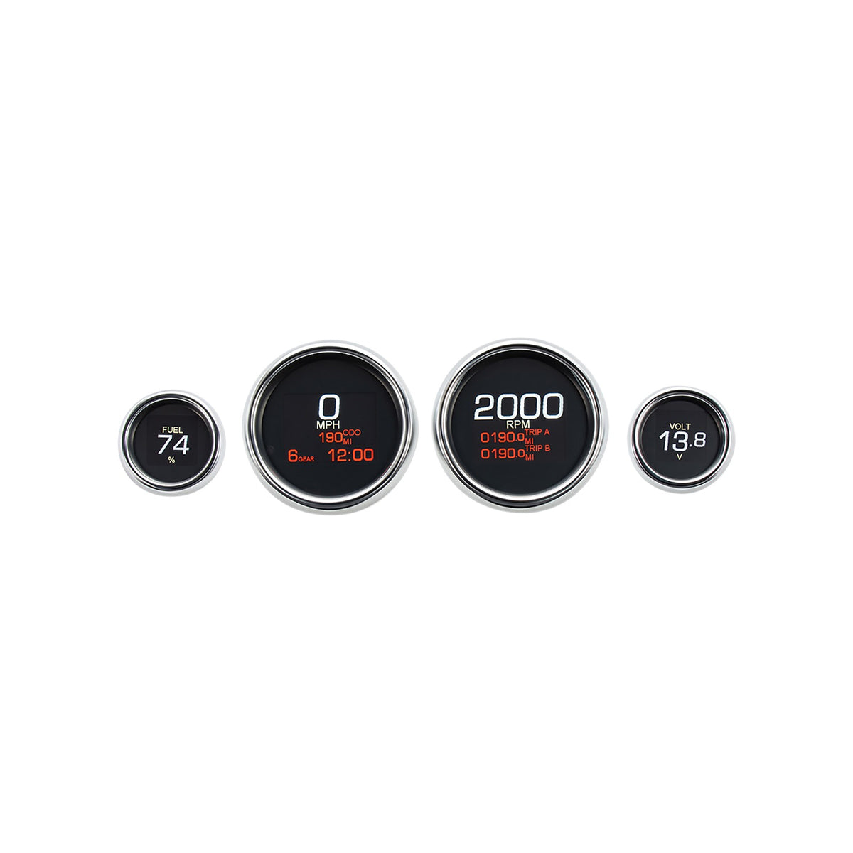 DAKOTA DIGITAL - MLX 4-GAUGE INSTRUMENT KIT - CHROME BEZEL