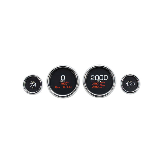 DAKOTA DIGITAL - MLX 4-GAUGE INSTRUMENT KIT - CHROME BEZEL