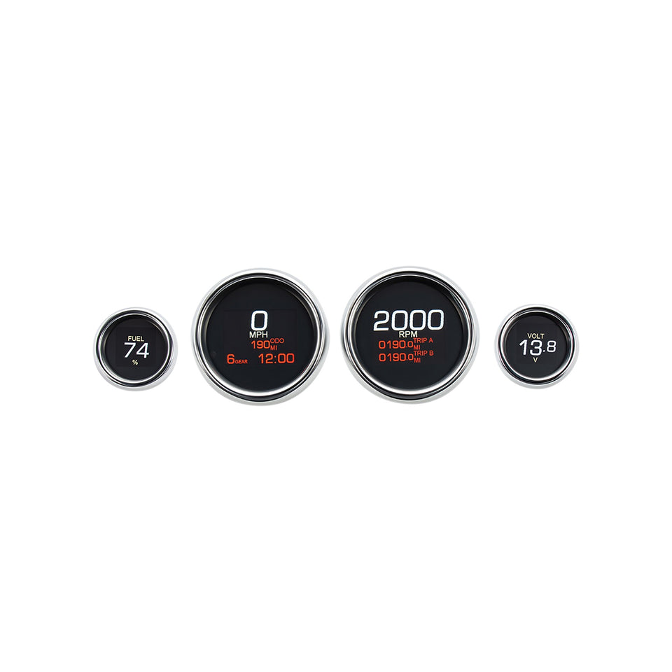 DAKOTA DIGITAL - MLX 4-GAUGE INSTRUMENT KIT - CHROME BEZEL