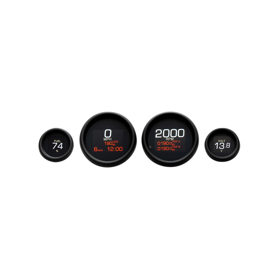 DAKOTA DIGITAL - MLX 4-GAUGE INSTRUMENT KIT - BLACK BEZEL