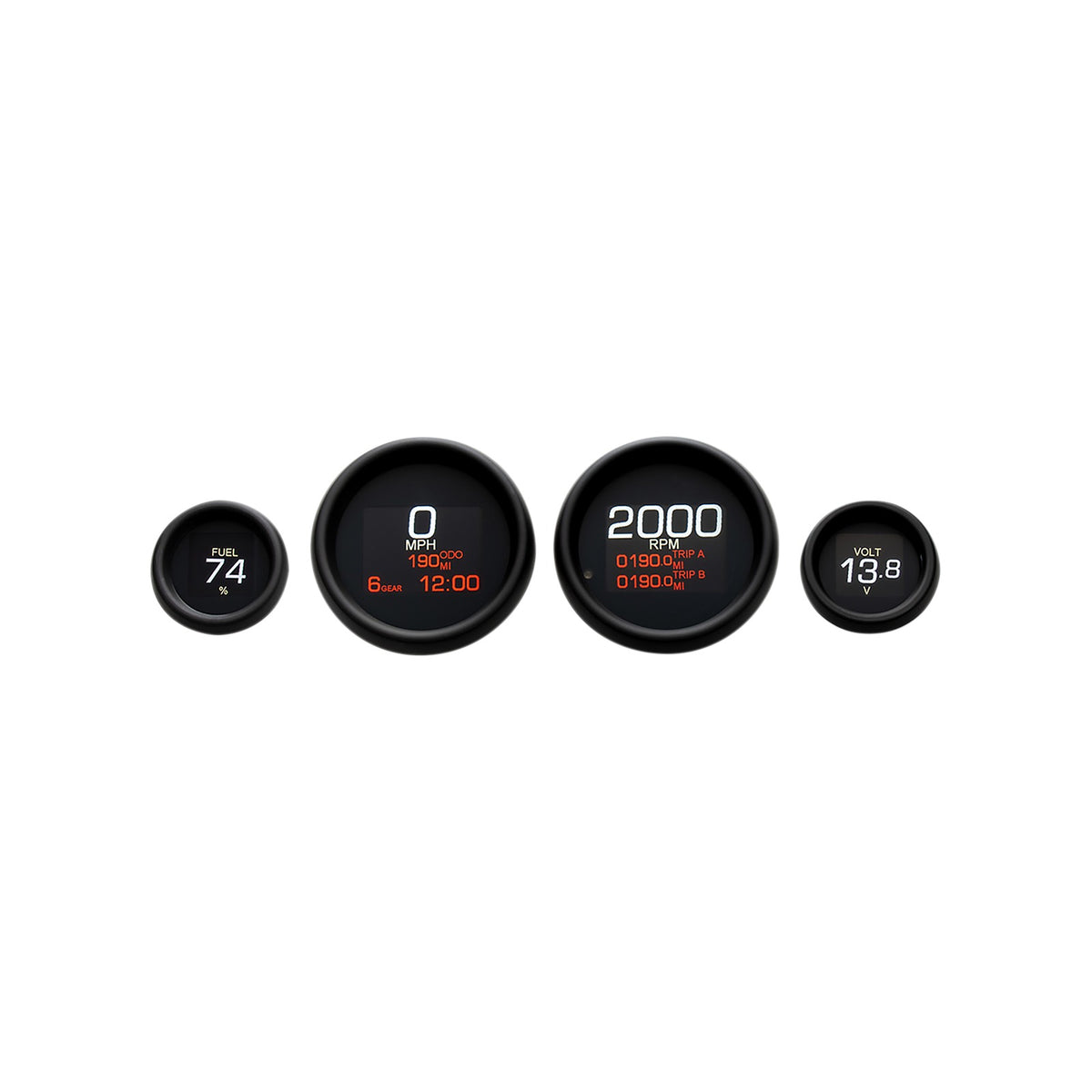 DAKOTA DIGITAL - MLX 4-GAUGE INSTRUMENT KIT - BLACK BEZEL