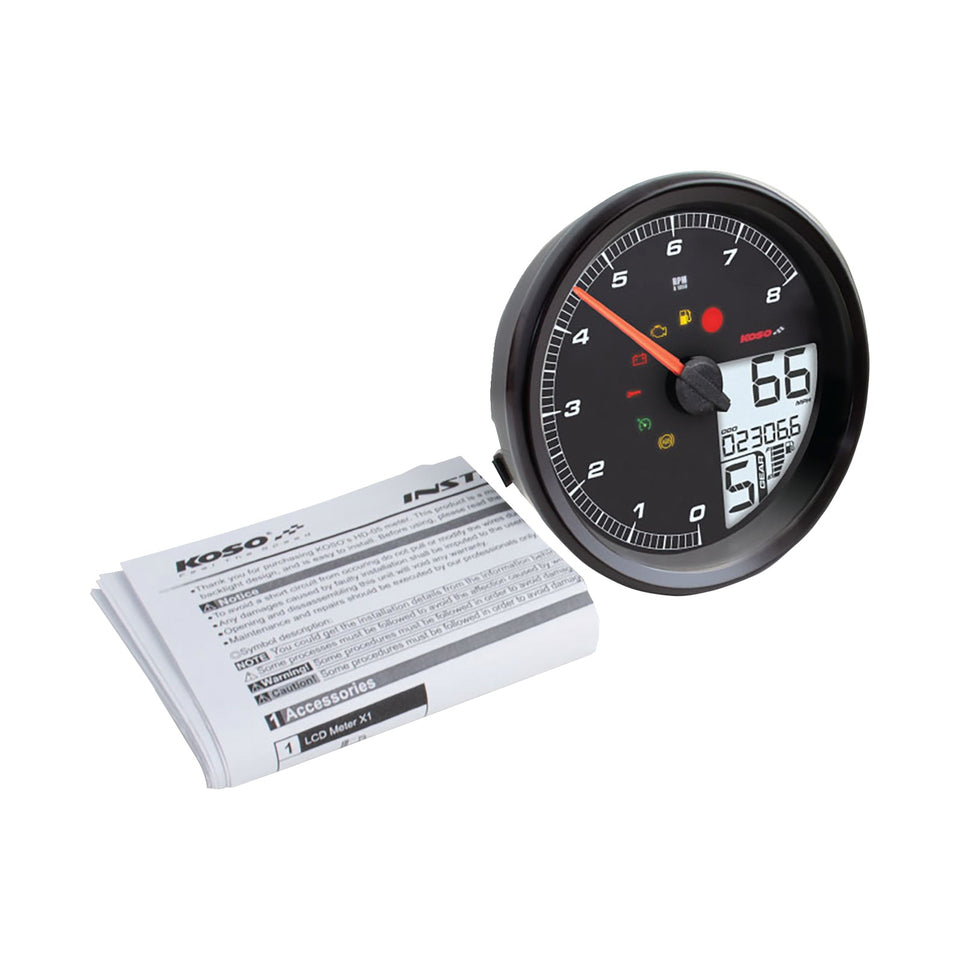 KOSO NORTH AMERICA - HD-05 MULTIFUNCTION METER - BLACK