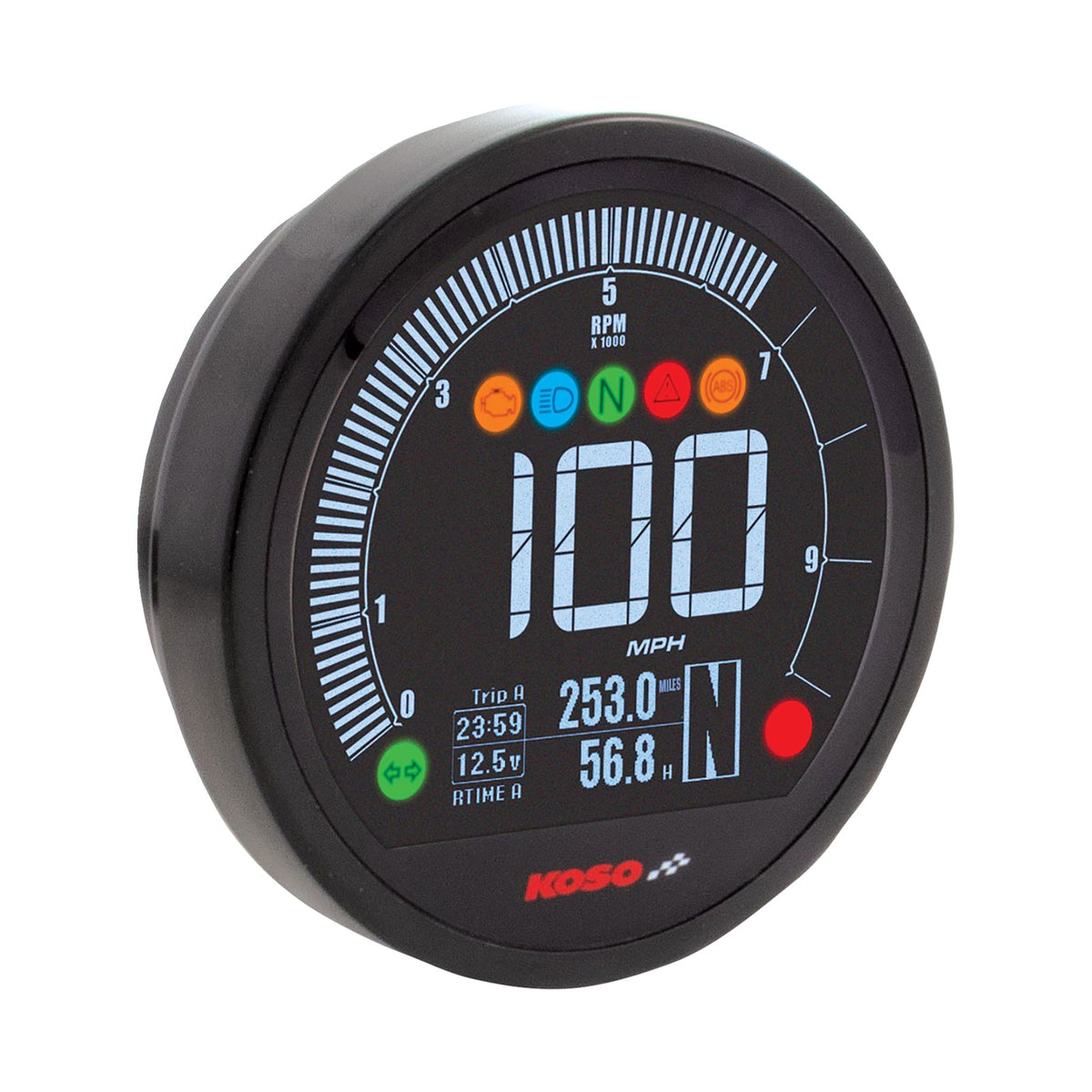 KOSO NORTH AMERICA - DL-04HD MULTIFUNCTION GAUGE - BLACK - HARLEY DAVIDSON(R)