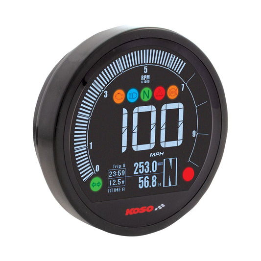 KOSO NORTH AMERICA - DL-04HD MULTIFUNCTION GAUGE - BLACK - HARLEY DAVIDSON(R)