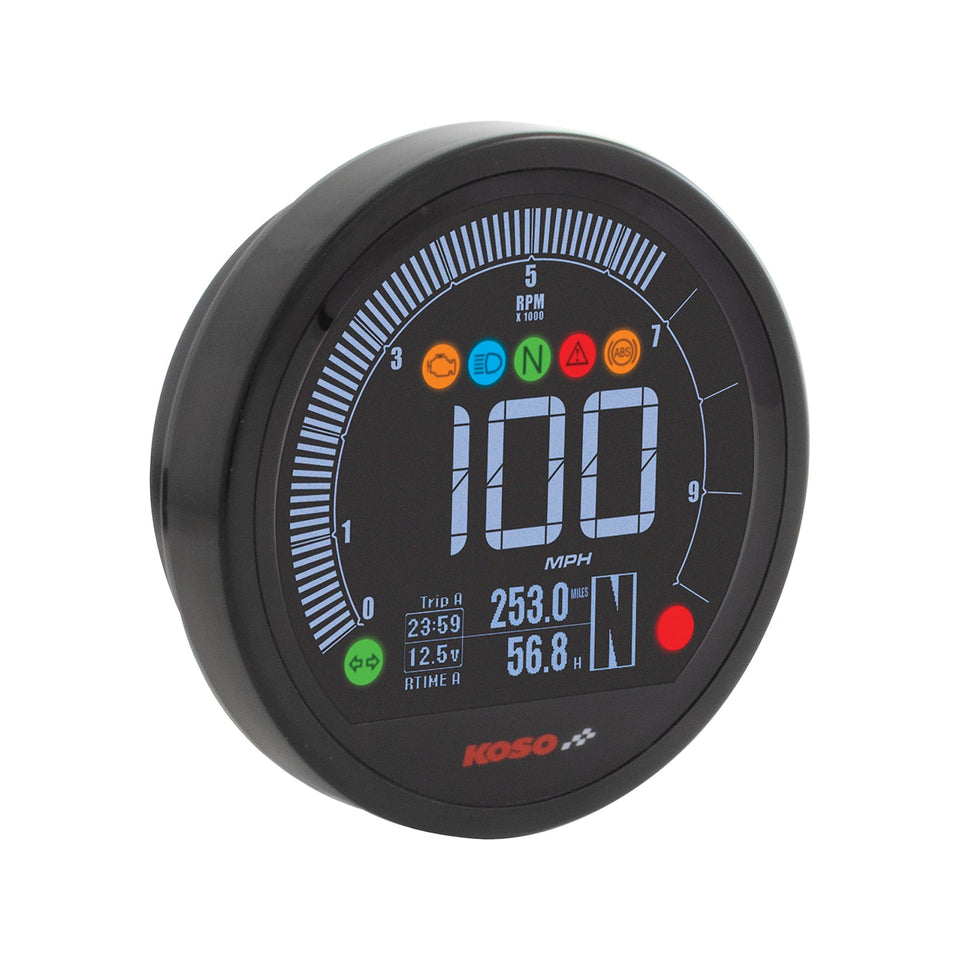 KOSO NORTH AMERICA - DL-04HD MULTIFUNCTION GAUGE - BLACK - HARLEY DAVIDSON(R)