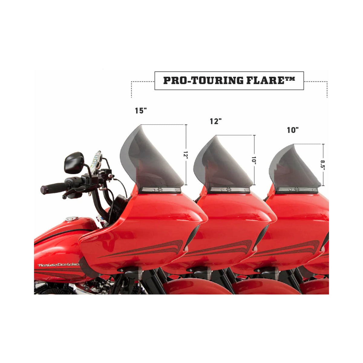 KLOCK WERKS - PRO-TOURING FLARE(R) WINDSHIELD - 15" - DARK SMOKE - '15-'25 FLTR