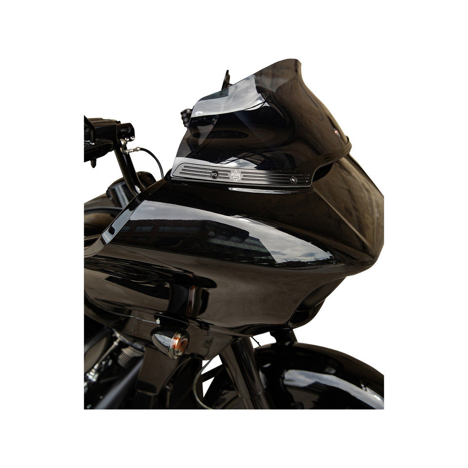 KLOCK WERKS - FLARE(R) WINDSHIELD TRIM - LOGO - BLACK W/ CONTRAST LOGO - '15-'25 FLTR