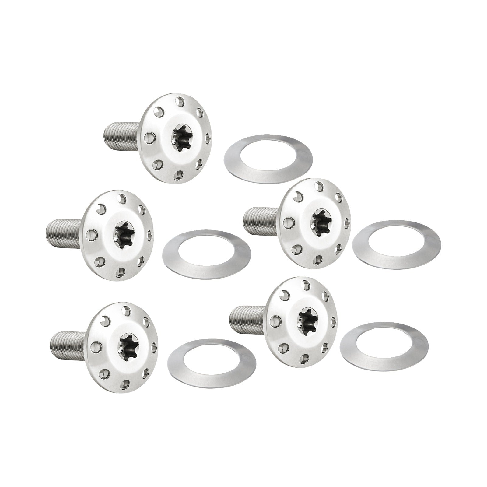 ARLEN NESS - BOLT KIT - HOLESHOT/FRONT/FLOATING/BRAKE ROTOR - SPOKE MOUNT - POLISHED - 5 PACK