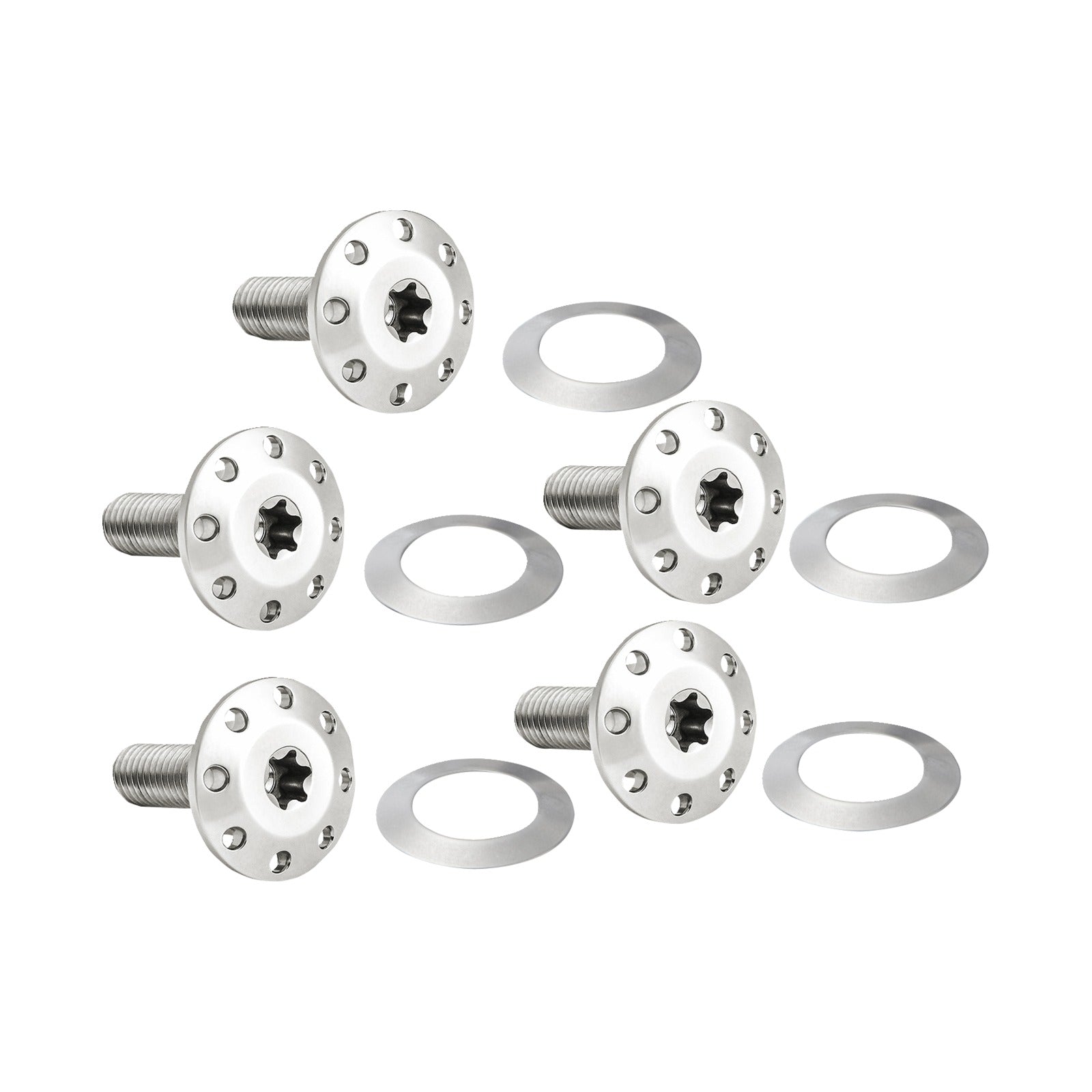 ARLEN NESS - BOLT KIT - HOLESHOT/FRONT/FLOATING/BRAKE ROTOR - SPOKE MOUNT - POLISHED - 5 PACK
