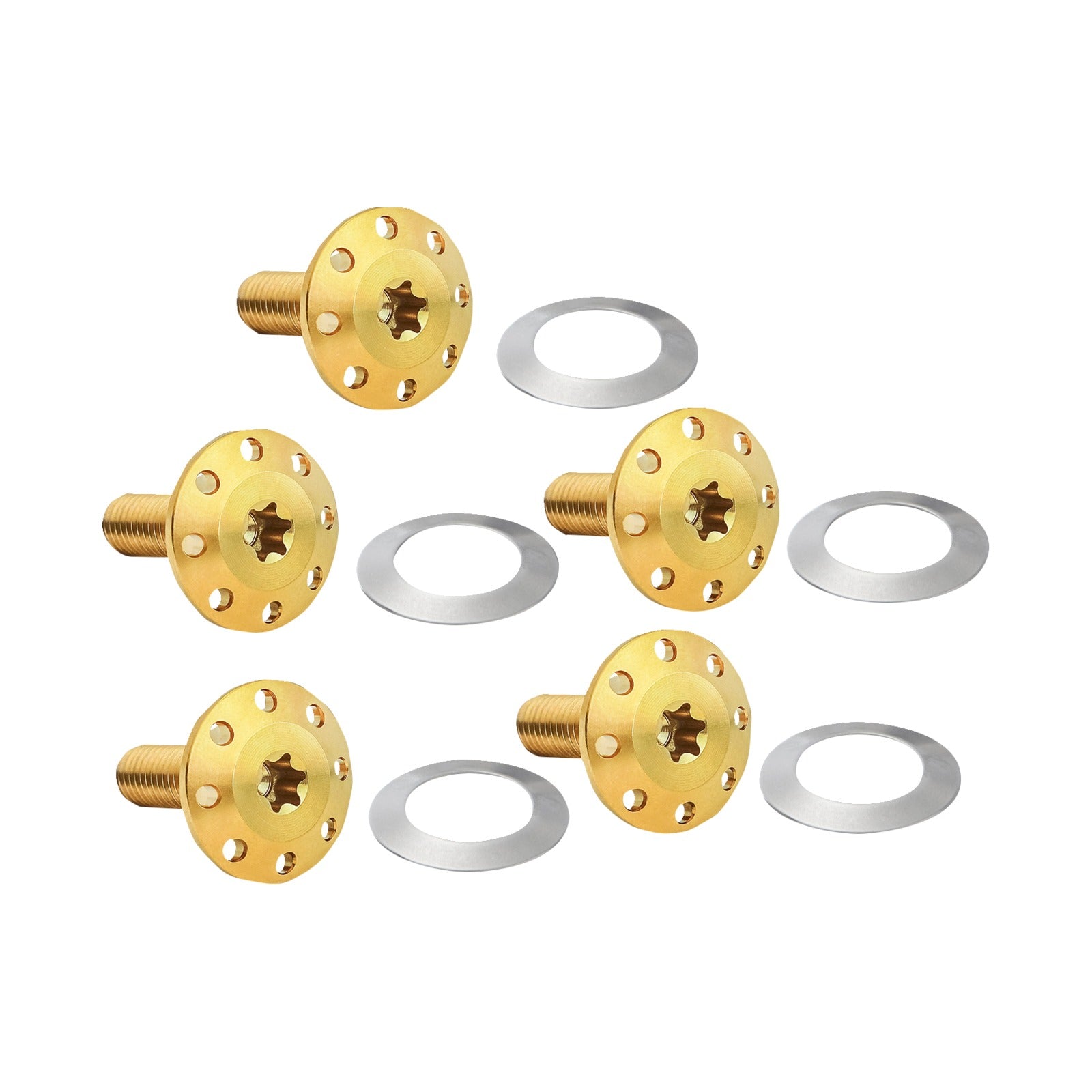ARLEN NESS - BOLT KIT - HOLESHOT/FRONT/FLOATING/BRAKE ROTOR - SPOKE MOUNT - GOLD - 5 PACK