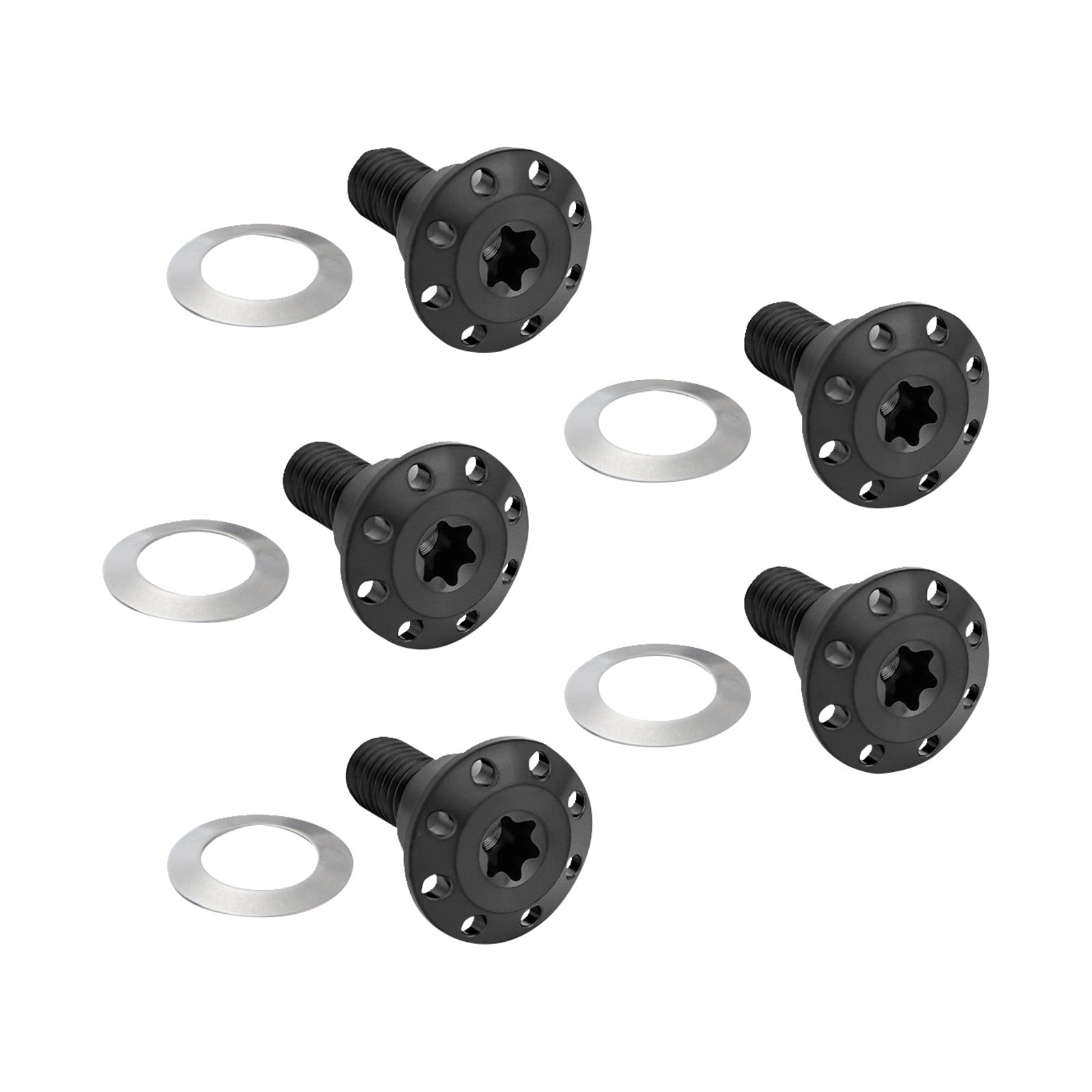ARLEN NESS - BOLT KIT - HOLESHOT/FRONT/FLOATING/BRAKE ROTOR - SPOKE MOUNT - BLACK - 5 PACK