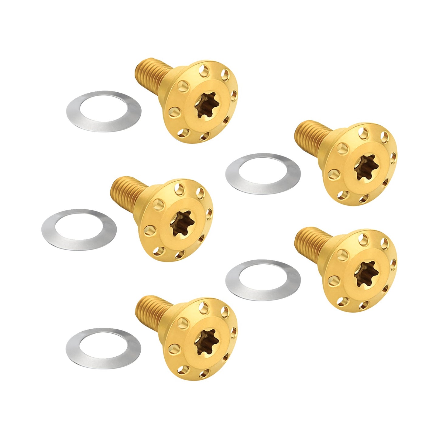 ARLEN NESS - BOLT KIT - HOLESHOT/FRONT/FLOATING/BRAKE ROTOR - SPOKE MOUNT - GOLD - 5 PACK