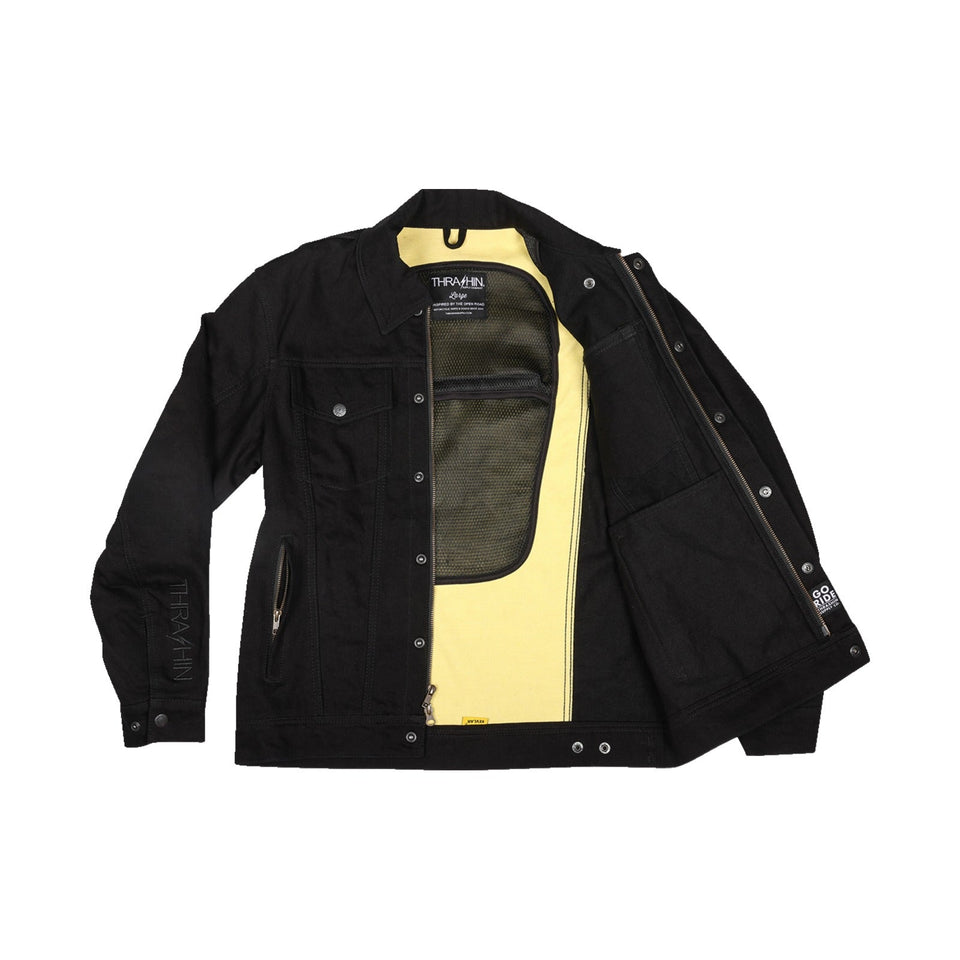 THRASHIN SUPPLY CO. - HIGHWAY V2 DENIM RIDING JACKET - BLACK