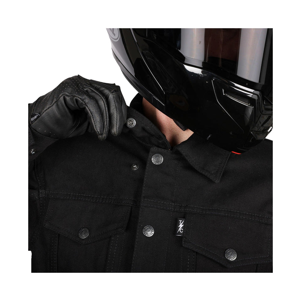 THRASHIN SUPPLY CO. - HIGHWAY V2 DENIM RIDING JACKET - BLACK