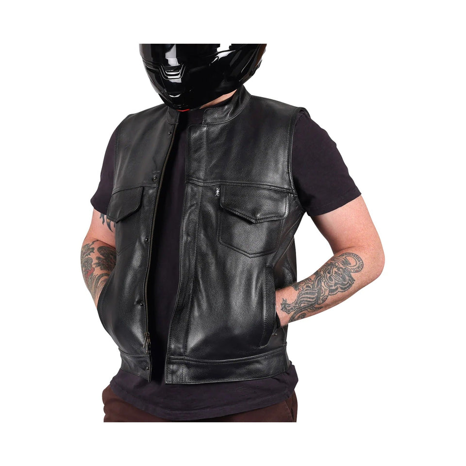 THRASHIN SUPPLY CO. - MULHOLLAND LEATHER RIDING VEST - BLACK