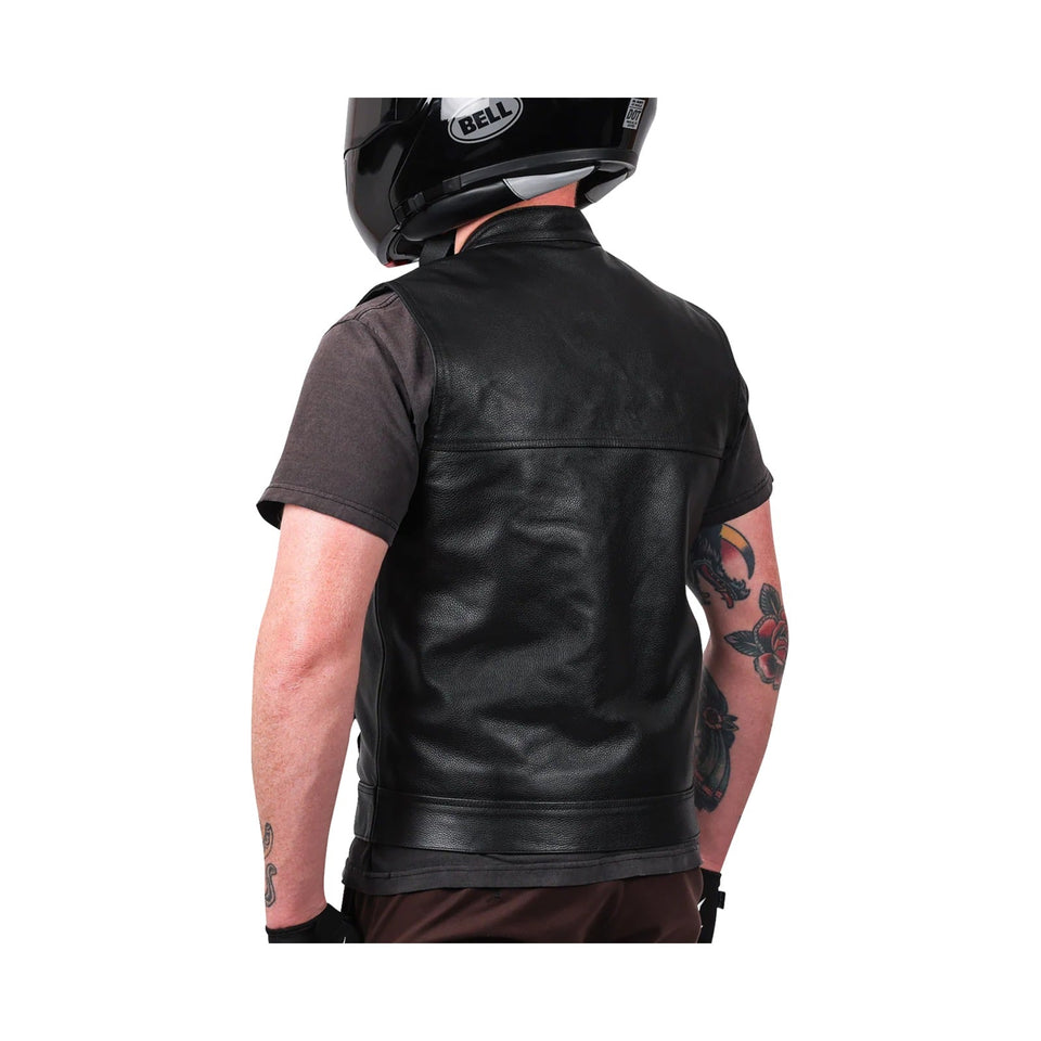 THRASHIN SUPPLY CO. - MULHOLLAND LEATHER RIDING VEST - BLACK