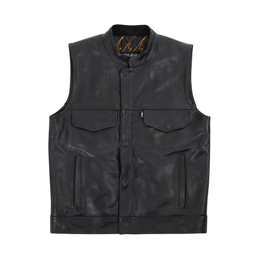 THRASHIN SUPPLY CO. - MULHOLLAND LEATHER RIDING VEST - BLACK