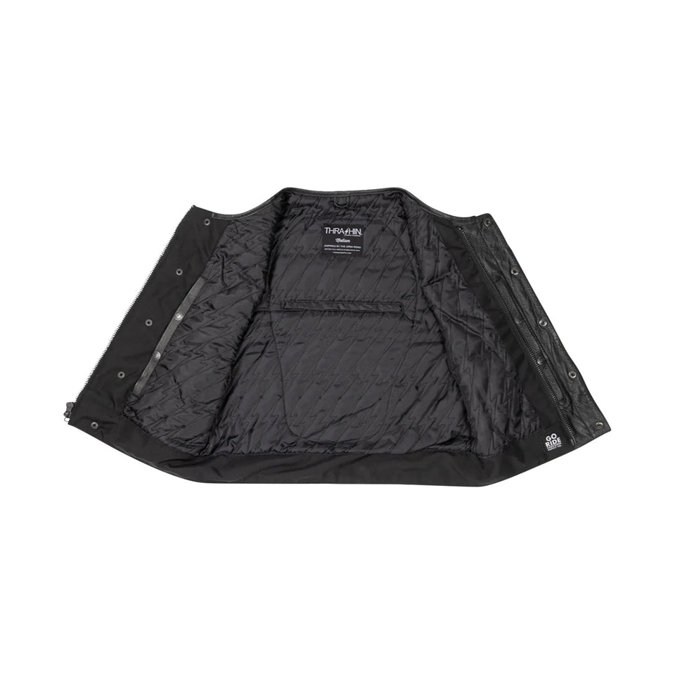 THRASHIN SUPPLY CO. - ENCINAL LEATHER SHORTY RIDING VEST - BLACK