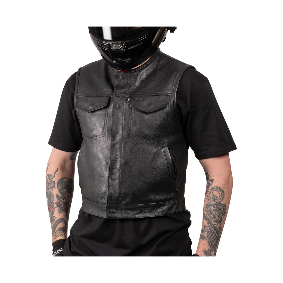 THRASHIN SUPPLY CO. - ENCINAL LEATHER SHORTY RIDING VEST - BLACK