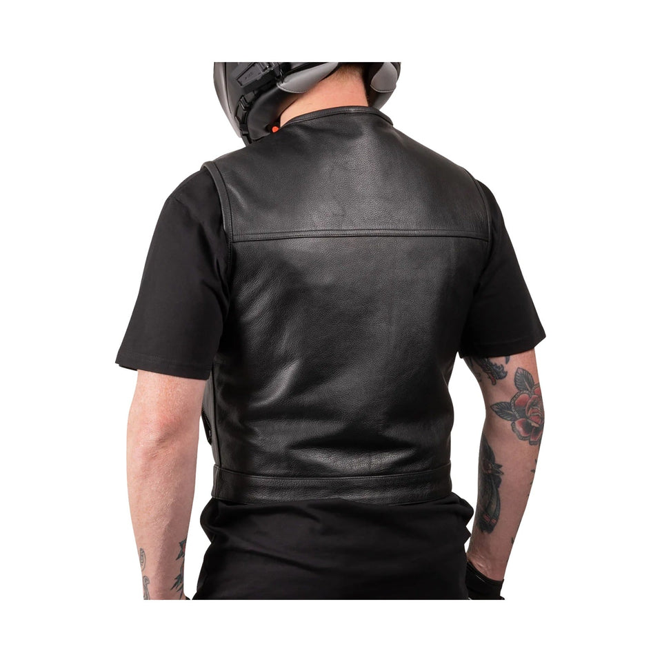 THRASHIN SUPPLY CO. - ENCINAL LEATHER SHORTY RIDING VEST - BLACK